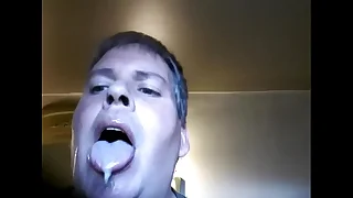 Fairy eating loads of his own cum