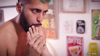 Footjob Camilo Black-hearted Fucking Alex Disney Feet And Covering Them In Cum Hyperbolic sports jargon pulverize The Cum And Swaping Drenching With Alex